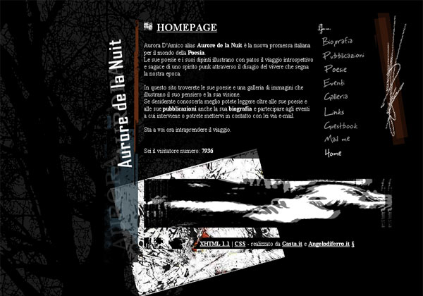 sito della giovane poetessa Aurore de la Nuit